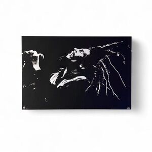 24 x 36 Bob Marley Black and White Music Legend print on Canvas Art
